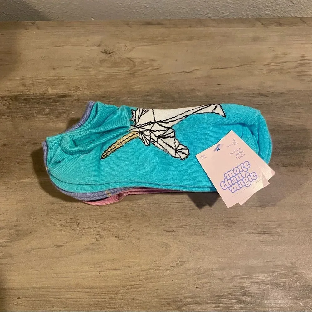 Unicorn socks size 3-10 multi pack 7 pairs‎